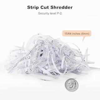 Bonsaii Paper Shredder for Home Use, 6 Sheet Strip Cut Small Paper Shredder Without Basket for Home Office, Portable Shredder Extendable Arm Design with Overheat Protection (S123-B)