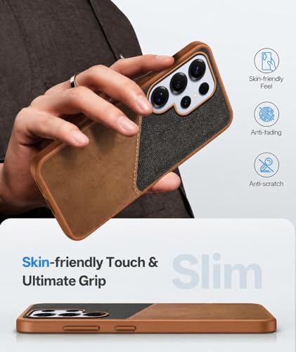 Image of Jkobi Back Case Cover for Samsung Galaxy S25 Ultra (Dual PU Leather Stitch | Professional Minimalist | Soft and Flexible)