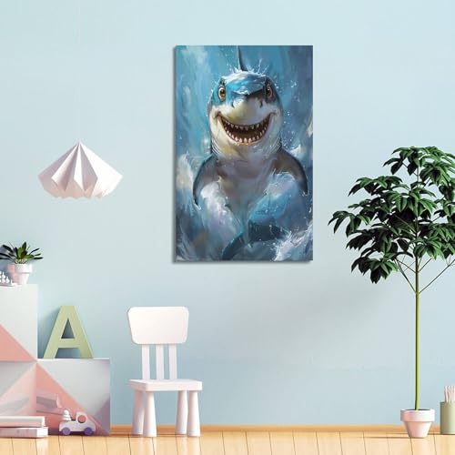Poster de requin joyeux pour égayer un mur blanc triste - 4
