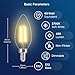 FLSNT 60W Equivalent LED Chandelier Light Bulbs, Dimmable, E12 Base, Clear B11 LED Filament Candelabra Bulbs, 2700K Soft White, 6 Pack