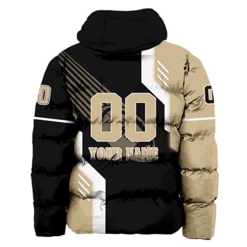 Mens Football Comfort Colors Custom Name Number Lightweight Water-Resistant Down Jacket Puffer Coat S-5XL3