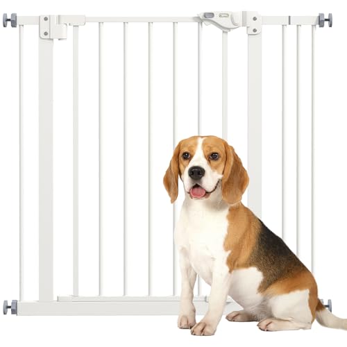 Cancelletto di sicurezza per cani PawHut, cancelletto a barriera, 74-87 cm, cancelletto di sicurezza per scale per animali domestici, cancelletto per cani con estensione, cancelletto di sicurezza