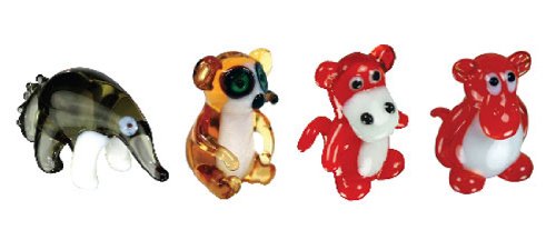 Looking Glass Animals Set Miniature Glass Collectible, Pack of 4 Looking Glass Animals Set Miniature Glass Collectible, Pack of 4