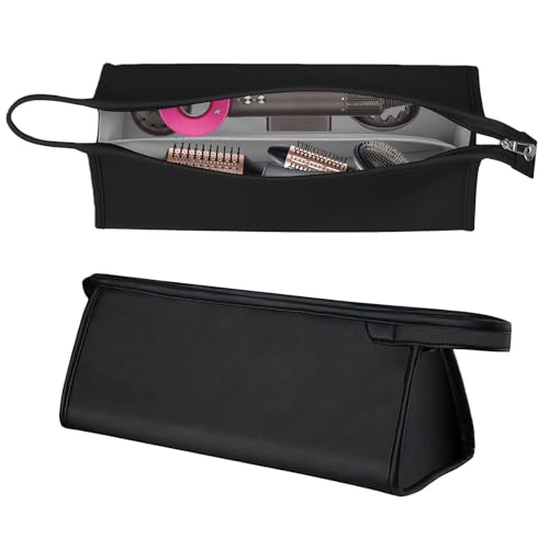 Borsa da Viaggio Compatibile con Dyson Airwrap Styler e Dyson Supersonic, 34.5x16.5x12.5 cm Custodia Portatile da Viaggio per Asciugacapelli, Piastra per Capelli e Accessori (Nero)