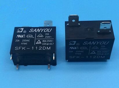 SFK-112DM 12VDC 20A 250VAC SANYOU Relay 1 from A,New and Original 5pieces/lot