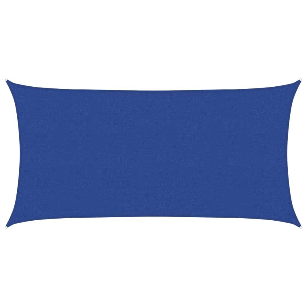 Voile d'ombrage haute densité 160g/m² bleu rectangulaire avec œillets inox
