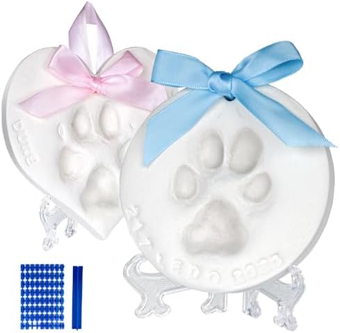 Dog Paw Print Kit Keepsake (Makes 2), Clay Paw Print Kit for Dogs Cats ...