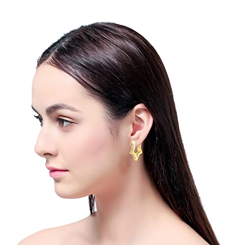 Cuicanstar 7 Pairs Chunky Gold Hoop Earrings Hypoallergenic 14K Gold Hoops Cubic Zirconia Huggie Earrings Set For Women Girls #TOP6