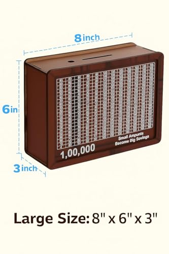 Image of HANDCRAFTD Money Saving Box for Adults and Kids - 100000 Piggy Bank with Large Capacity for Challenge Goals