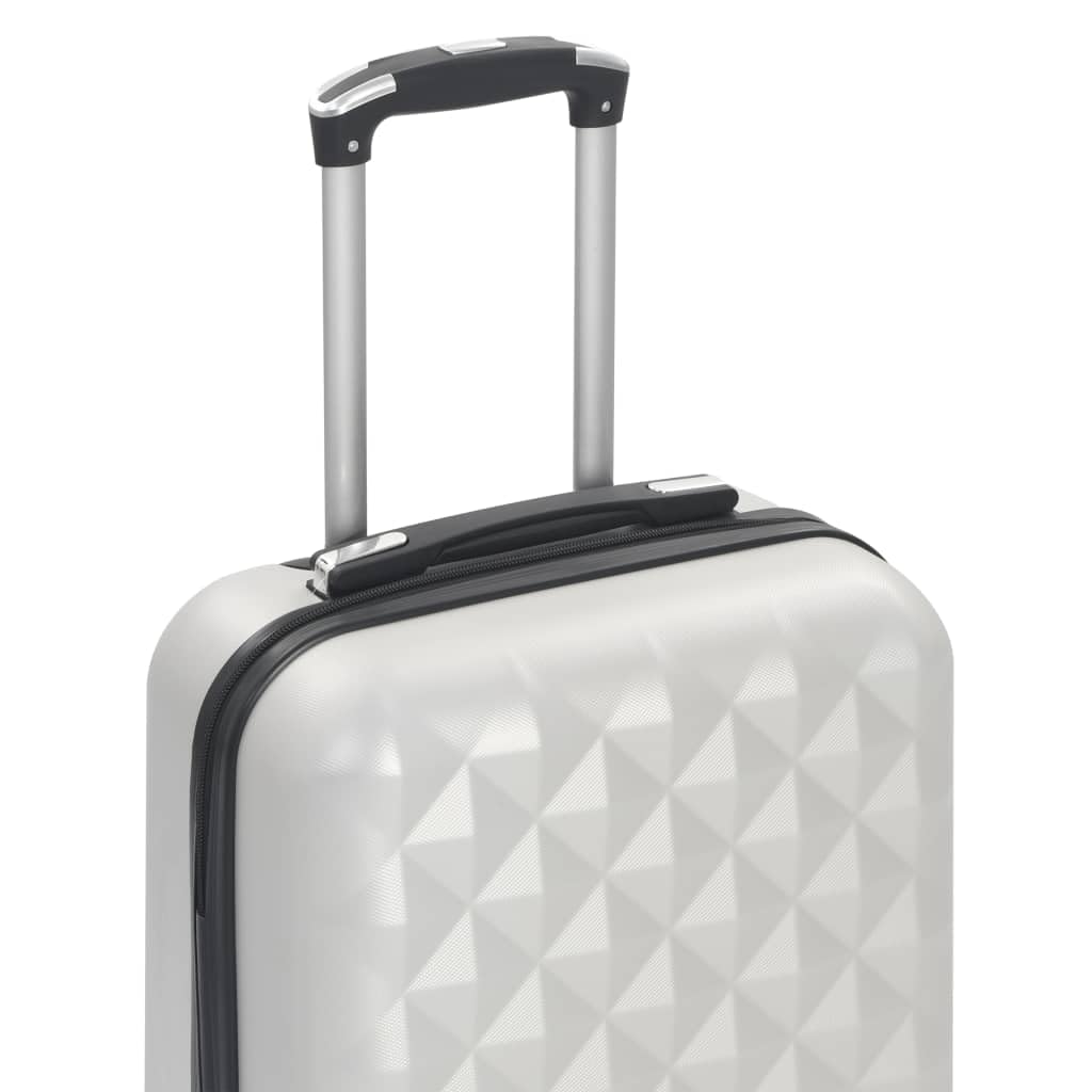 Carro rígido de plástico ABS negro con carcasa rígida ABS resistente y cerraduras de seguridad, 4 ruedas de 360 grados, asa de transporte y correas internas para equipaje, plata, 55 x 36 x 22