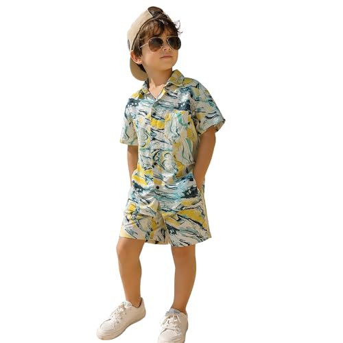 Image of superminis Boys Coordinated Set With Printed Rayon /Cotton Shirt and Shorts