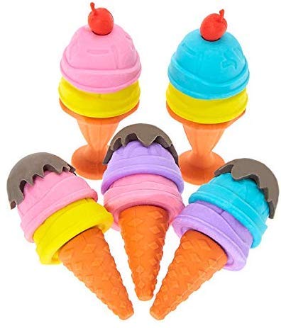 ak store cute creative 3d ice cream cone design non-toxic rubber pencil erasers for kids, birthday party & return gift, stationery school supplies (pack of 5, Multi color) (B084FDYGFY) Amazon Price History, Amazon Price Tracker
