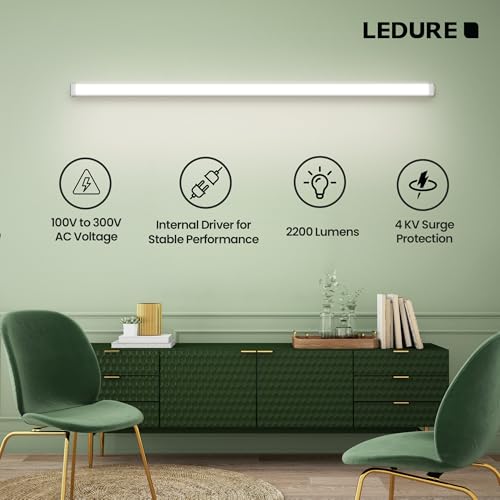 Image of LEDURE Linear Comet Batten Series: 22 W Energy-Efficient Batten | Internal Driver | 4ft LED Suitable for Wall & Surface Mounting | Led Tubelight Batten |Warm White (Pack of 4)