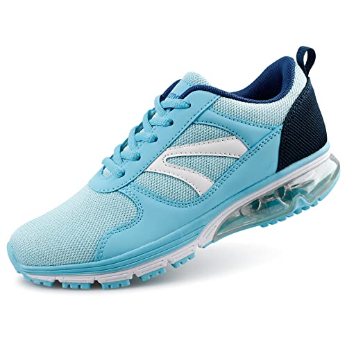 Knixmax Chaussures Sport Femmes Baskets Course Chaussure de Jogging Running Chaussures Gym Fitness Mesh Sneakers Chaussures F-Bleu 38 EU Cover