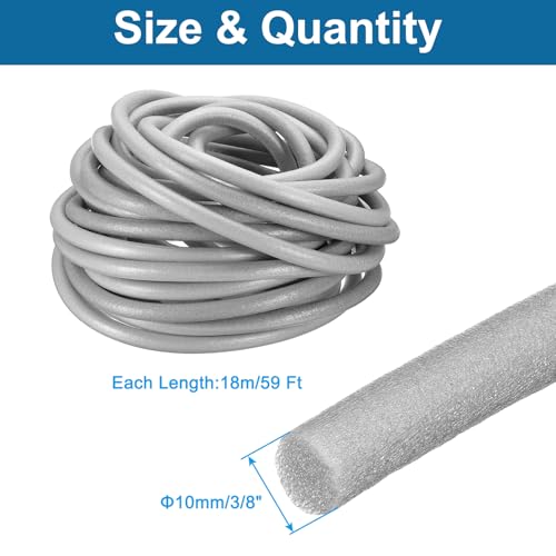 Image of PATIKIL 3 /8 inch x 59 ft Foam Backer Rod, Foam Caulk Saver Concrete Expansion Joint Filler Weather Strip for Sealing Concrete Gaps, Crack Joint Sealer, Grey