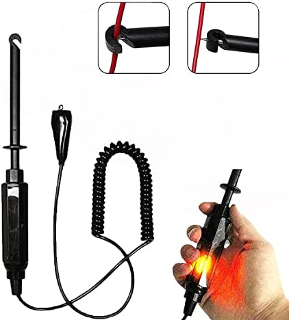 Auto Car Truck Wire Piercing Cord Voltage Circuit Tester DC 6V/12V/24V Hook Probe Test Light Pencil with Light Indicator 1pc