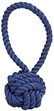 Harry Barker Cotton Rope Tug and Toss Toy - Dark Blue - Medium
