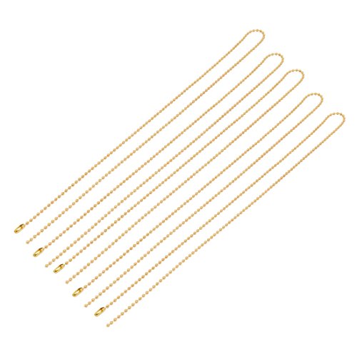 Aexit 5pcs 2.4mm Lighting fixtures and controls Dia Copper Beaded Connector Ball Key Chain Gold Tone 60cm Length