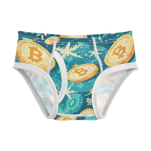 KLL Flying Bitcoins and Snowflakes Baby Boys Cotton Briefs Underwear Breathable Undies