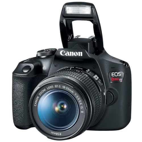 Image of Canon EOS Rebel T7 DSLR Camera with 2 Lens EF-S 18-55mm + EF 75-300mm Lens, Bundle with 32GB Card, Filter Kit, PC Software Package, 1-Year Limited Warranty