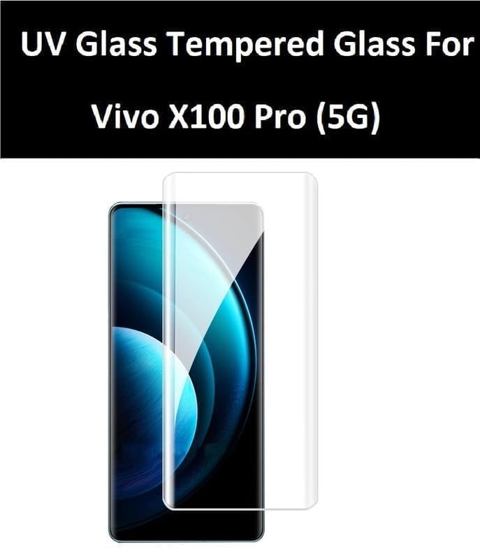 Image of Diruite Premium Tempered Glass Design for Vivo X100 5G / Vivo X100 Pro 5G Advanced Border Less Full Edge-To-Edge Protector UV Screen Protector and Easy Installation Kit-(Pack of 1)