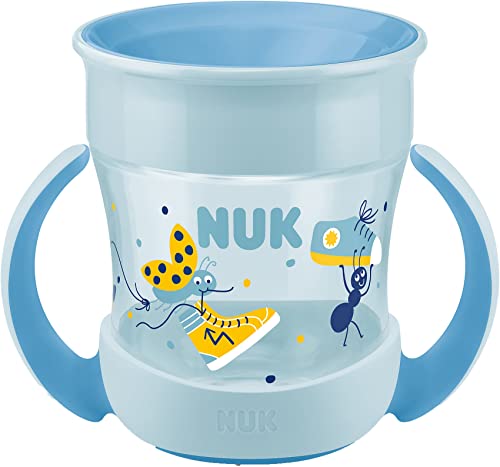 NUK 10255605 Mini Magic Cup drinkbeker lekvrije 360°-drinkrand vanaf 6 maanden praktische handgrepen BPA-vrij 160 ml 1 Stuk blauw