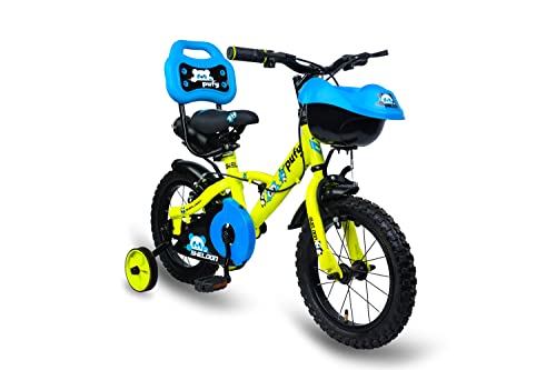 Image of SHELDON Cycle for Boys /Girls Puffy 14 T MTB Single Speed Bike with Front Suspension & Wire Brake Bicycle for Kids, 3 to 6 Years (Floro Green)
