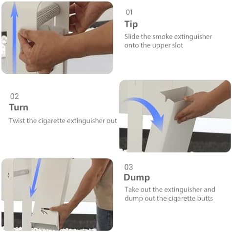 Commercial Outdoor Standing Ashtray - Large Capacity Cigarette Disposal Receptacle with Easy Installation & Mechanical Card Design for Bars, Offices, & Homes (Black)