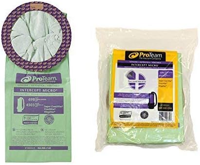 Replacement Part For Proteam 100331 INTERCEPT Micro Pack of 10 Fits Coachvac, Super Coachvac, Megavac Filter Bags