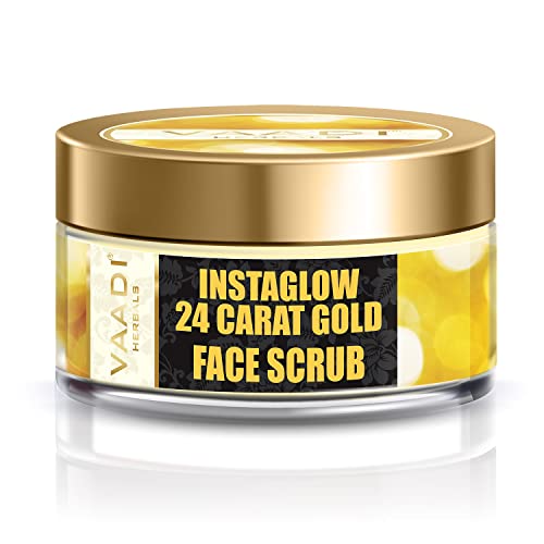 Vaadi Herbals Face Scrub Herbal Cream Prevent Dark Spots Formation And Reduce Uneven Pigmentation Unclog Pores Remove Dead Skin Cells And Blackheads All Natural (24 Carat Gold Scrub)