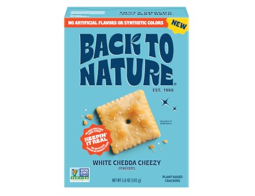 Image of White Chedda Cheezy Crackers | No Dairy Added Cheese Cracker Squares, Plant Based, Non GMO No High Fructose Corn Syrup No Artificials, Wholesome Snacks 5oz