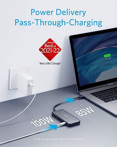 Hub USB-C  Premium 7-in-1, Con Erog. di Potenza a 100W, Porta Dati USB C, 4K USB C a HDMI, Card Reader MicroSD/SD, 2 Porte USB 3.0, per MacBook Pro 2016/2017/2018, iPad Pro 2018, Chromebook, XPS - Hub USB - Immagine 2