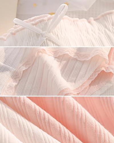 Cute Pink Fruit Panties Kawaii Strawberry Cherry Cotton Underwear Girls Age 14+ Frilly Trim Mid Rise Briefs 5-Pack4