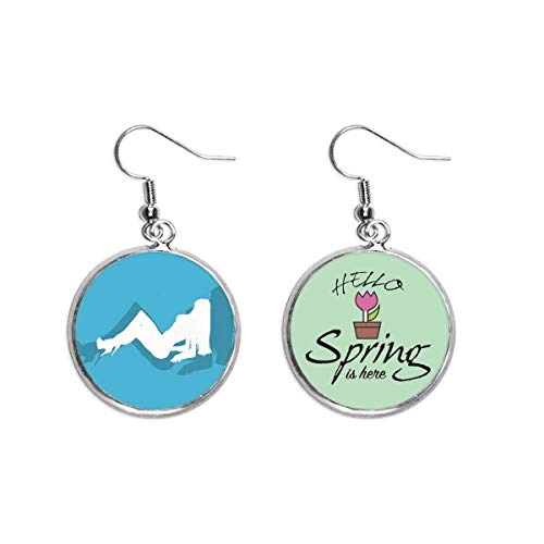 Pendientes de primavera para tus eventos al aire libre con diseño de chica de pelo largo