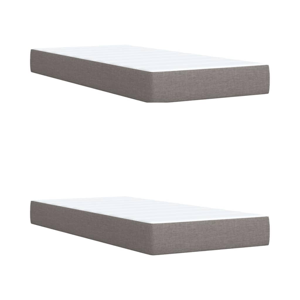 Cama Box Spring con colchón somier Mueble Cama Estructura Cama Bed Frame Cama con colchon Tela Gris Taupe 200x200 cm - 3290606