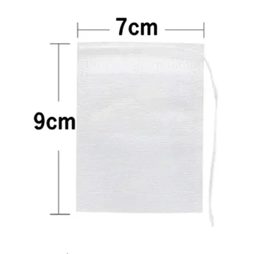 50-200 bolsas de filtro de té desechables de tela no tejida con cordón, papel de filtro de cocina para café, hierbas, té suelto (10 x 12 cm, 200 unidades)