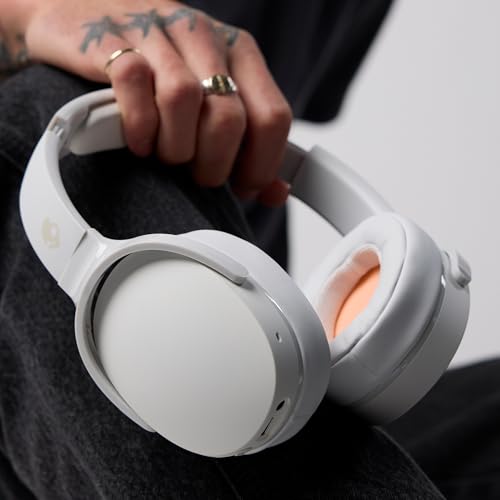 Skullcandy Hesh Evo Cuffie Wireless Over-Ear con Bluetooth, Cavo USB-C Extra, Bassi Multisensoriali, Cancellazione del Rumore, 36 Ore di Autonomia, Design Comprimibile - Bianco