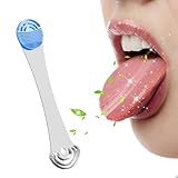 Tongue Scraper,Silicone Tongue Cleaner for Adults,Kids,Reduce Bad Breath,Oral Care,Reusable Tongue Brush for Fresh Breath,Oral Hygiene,Easy to Use,2pcs Replacement Pads (Blue)