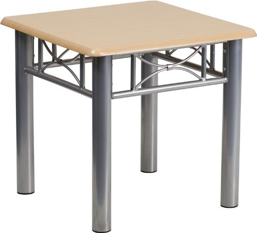 Flash Furniture Natural Laminate End Table With Silver Steel Frame [Jb-6-End-Nat-Gg] #TOP2