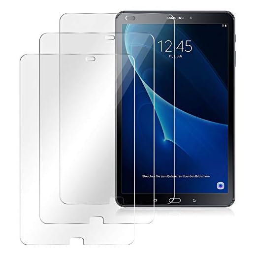 Nauci Skärmskydd i härdat glas lämpligt för Samsung Galaxy Tab A6 10.1 2016 skärmskydd, HD-film, 3 x skyddsfilm.