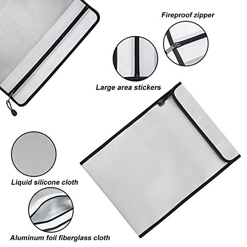 Bolsa de documentos dupla face à prova de fogo bolsa envelope resistente ao fogo recipiente para arm