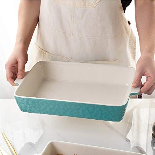 Baking Dishes, Krokori Rectangular Bakeware Set Ceramic Baking Pan Lasagna Pans for Cooking, Kitchen, Cake Dinner, Banquet and Daily Use - 13 x 9 Inches