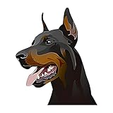 2PCS Doberman Dog Vinyl Decals Waterproof Removable Stickers for Car Laptop Truck Motorcycle Bumper Decor A-174
