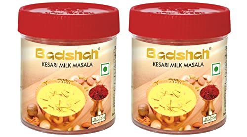 Image of Badshah Kesari Milk / Doodh Masala Powder / Made with Almond, Cashew Nuts, Cardamom (Elaichi) Saffron (Kesar) / Freshly Blended / Tasty and Healthy / 40 Gram (20 Gram x 2 Pack)