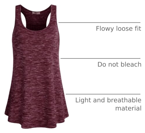 Image of Cestyle Womens Sleeveless Scoop Neck Flowy Loose Fit Workout Shirts Racerback Long Tank Tops