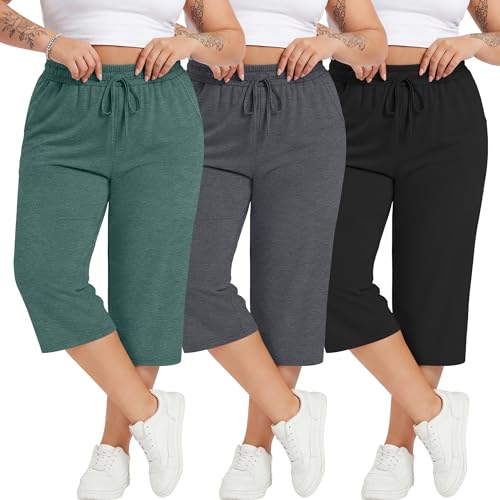Capris grande taille en coton Neer lot de 3 pantalons courts amples