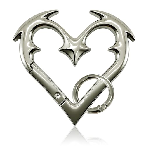 Gothic-style Carabiner Keychain, Heartbreaker Keychain, Y2K Heart-shaped Carabiner, Fashionable Belt Buckle, Clip-on Keychain For Keys, Car Keys, Bags, And Outdoor Gear