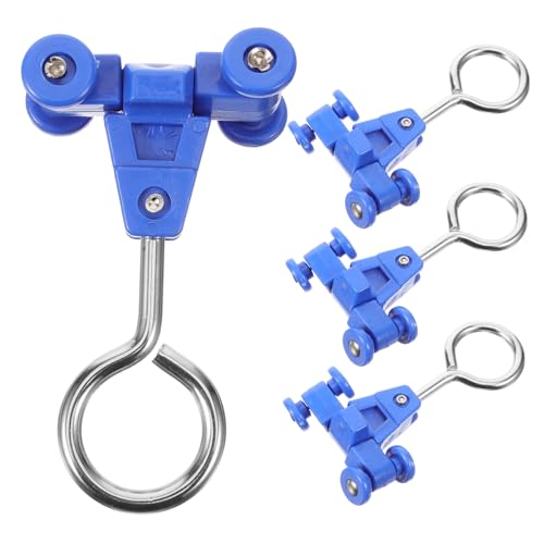 IWOWHERO 4pcs Pole Accessories Sky Supplies Small Pulley Stand Parts Sky Rail Part Parts for Pole Rail Accessories Track Plastic Bottle Rack