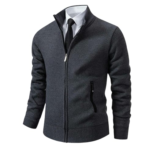 Cardigan en tricot col montant chaud pour homme de style décontracté