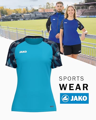 JAKO Damen T-Shirt Sonic, Aqua/Marine, 42/44 – Ansicht 3